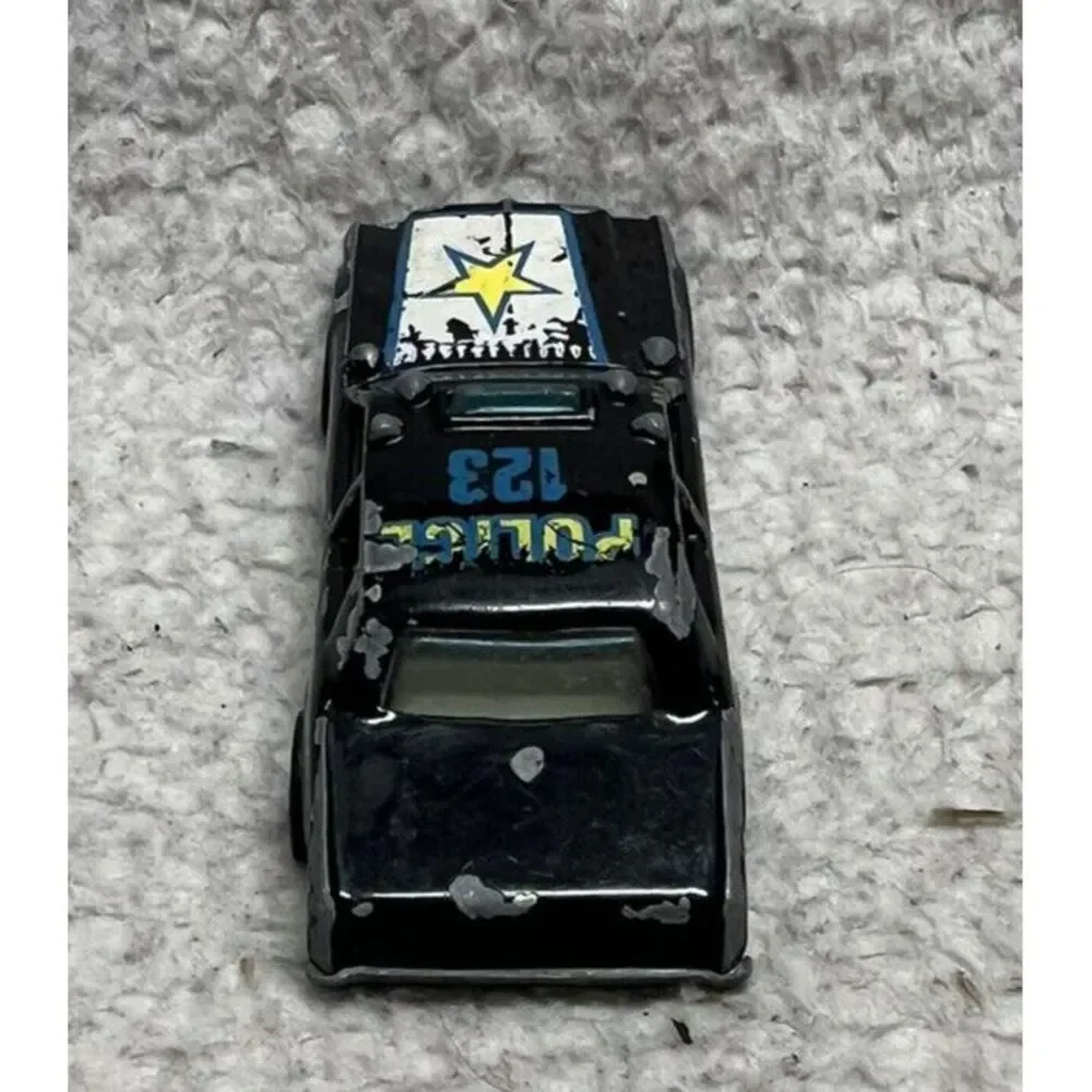 Vintage 1977 Dodge Monaco Hot Wheels Police Car 123 Mattel Die Cast‎ Black Wall